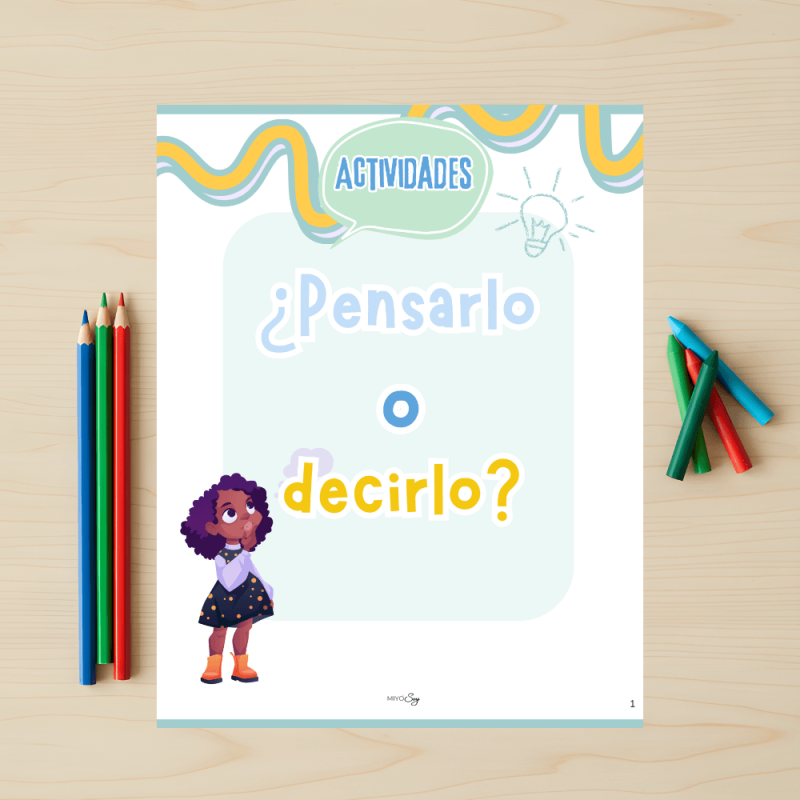 Cuaderno imprimible de comunicación emocional para niños y niñas de Miyosoy